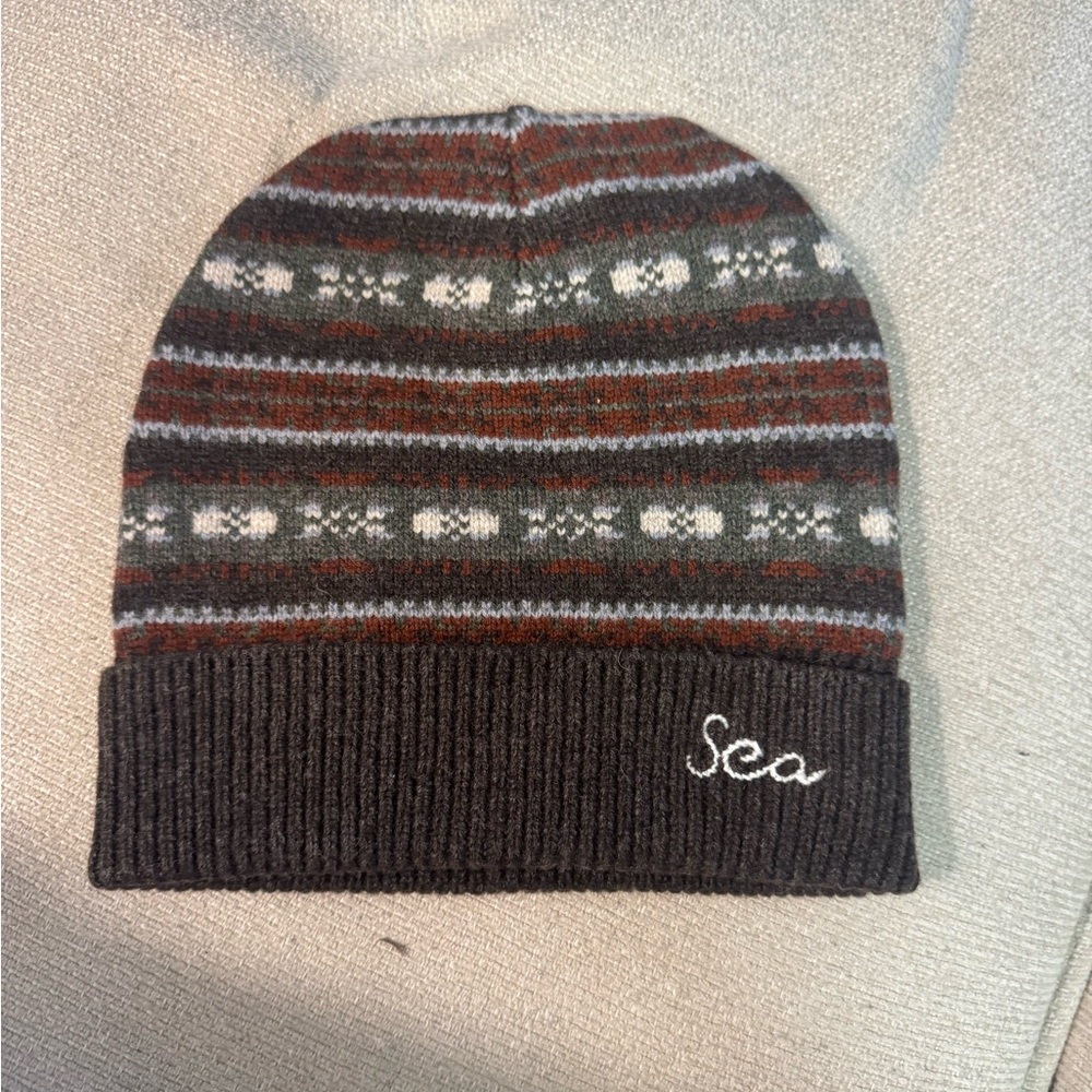 Sea Multicolor Knit Beanie with Logo